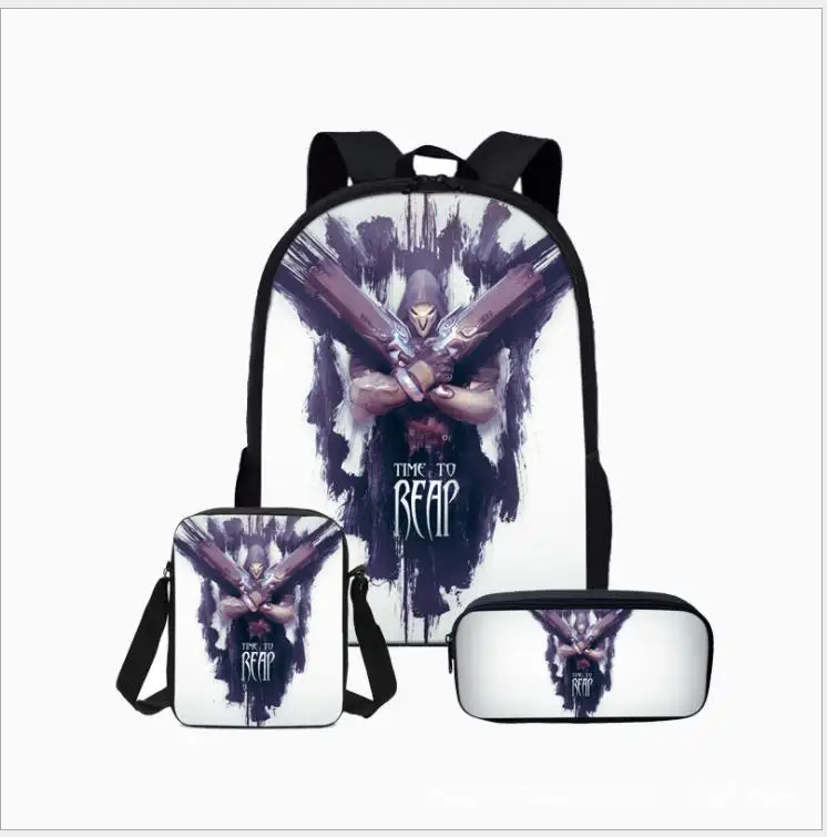 Picture color Рюкзак для игры в Overwatch Mochila, Подростковые Сумки для девочек и мальчиков, детские школьные сумки с принтом в подарок - Цвет: Picture color