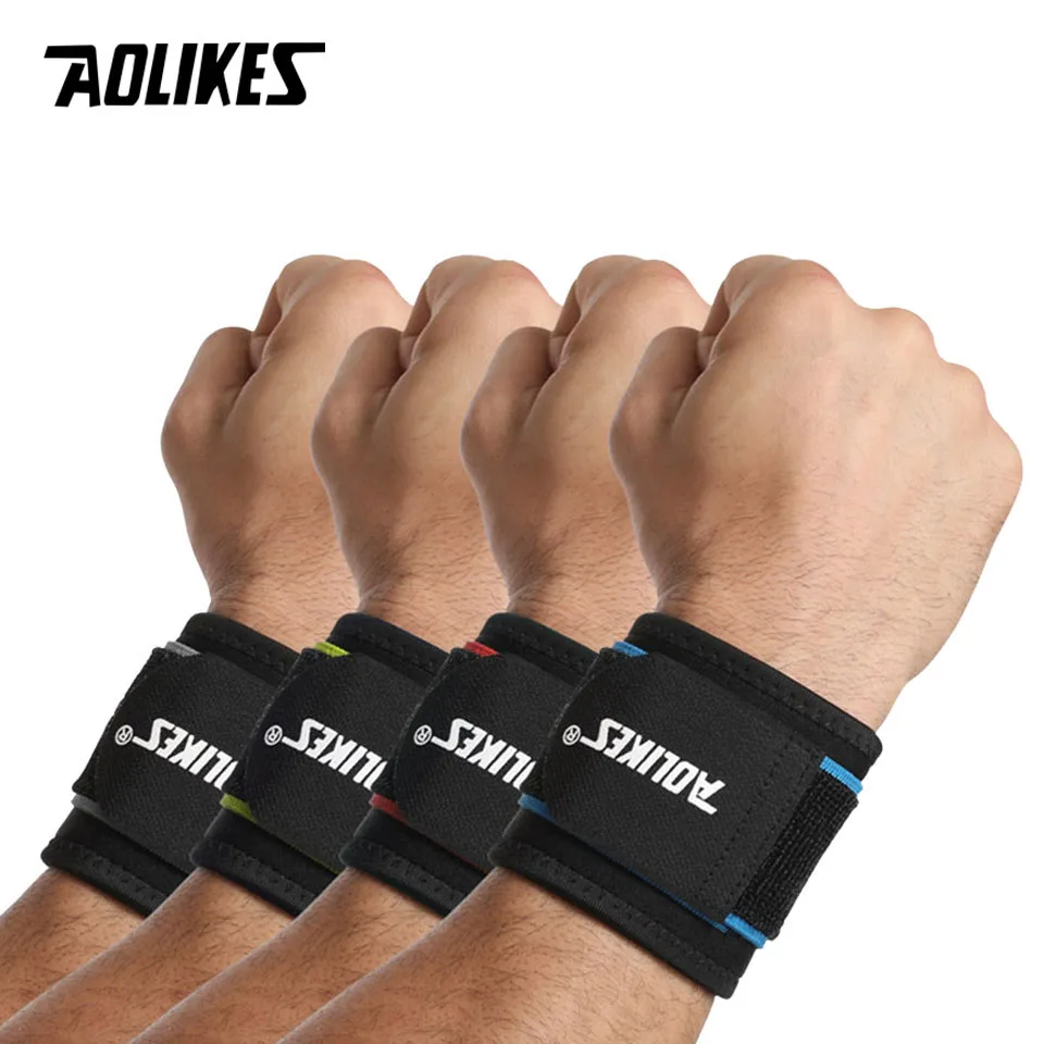 AOLIKES 1 Пара регулируемых браслет для занятий тяжелой атлетикой поддержки фитнес