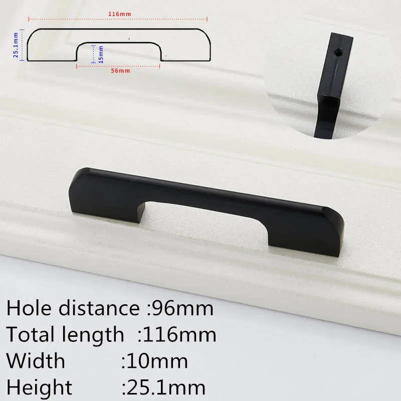 Black 96MM KK& FING Американский Алюминиевый Длинные ручки двери шкафа спальня шкаф комод кухонный шкаф выдвижные ящики тянет мебельная фурнитура - Цвет: Black 96MM