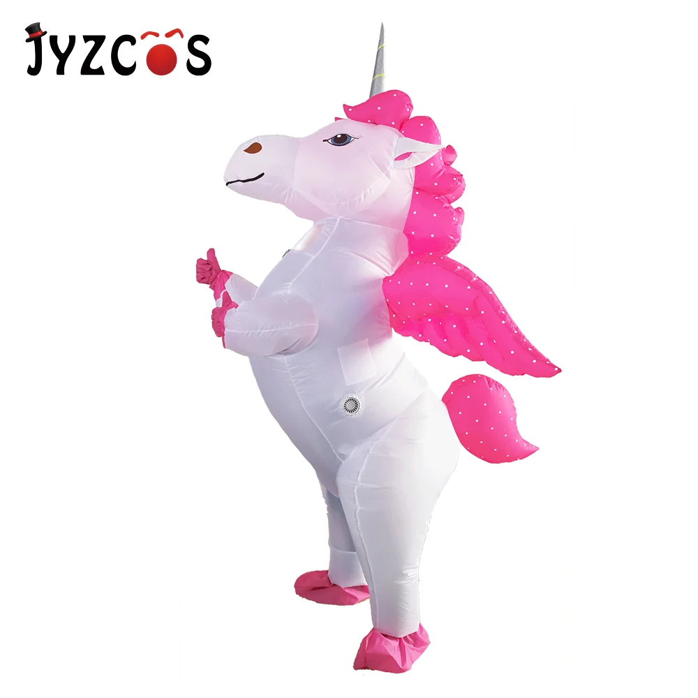 JYZCOS надувной костюм единорога для взрослых и детей радужные костюмы на Хэллоуин