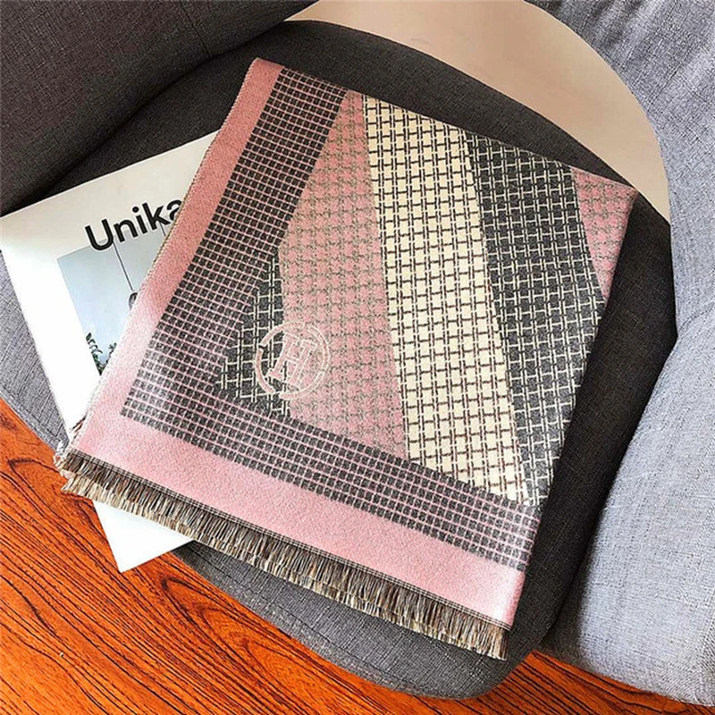 

Scarf women autumn winter shawl Korean version of the wild thick warm scarf double-sided increase soft imitation cashmere scarf