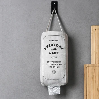 

Storage Bag Kitchen Organizer Vegetable Fruit Container Garbage Hanging Storage Bag Double portable Wall-mounted Debris Wardrobe