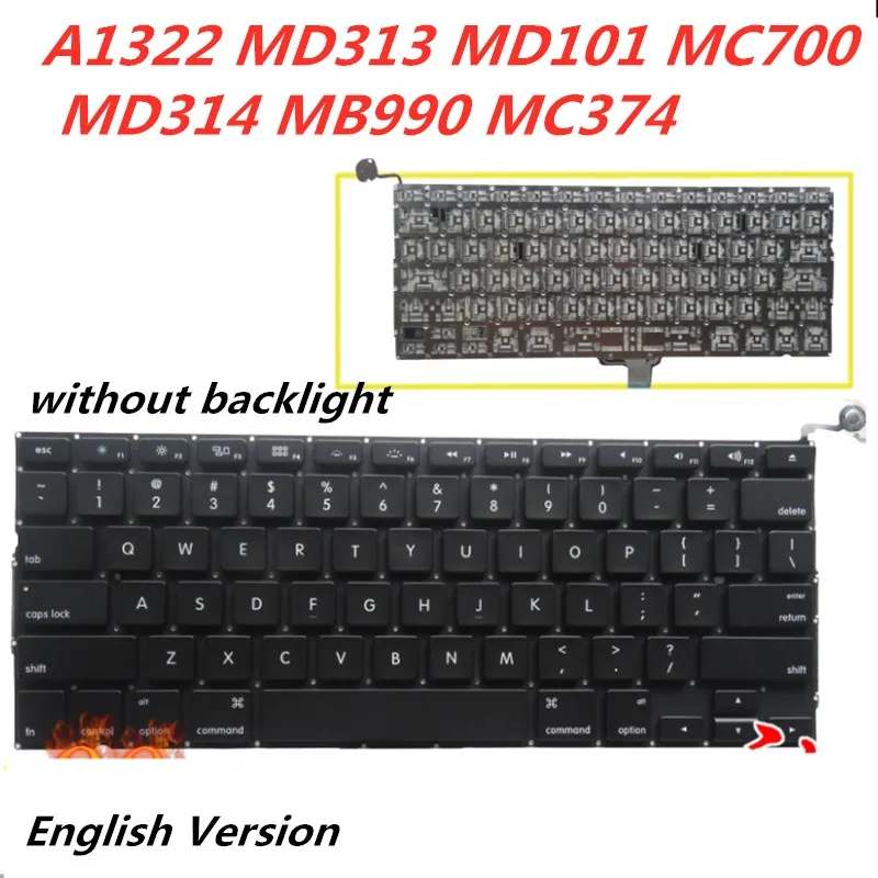 Ноутбук английская клавиатура для Macbook APPLE Pro A1322 MD313 MD101 MC700 MD314 MB990 MC374 ноутбук замена макета клавиатуры - Цвет: English Version
