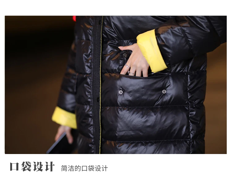 Зима, зимний светильник Dongdaemun, тонкий пуховик, женский, средней длины, свободный, плюс размер, выше колена, модное пальто