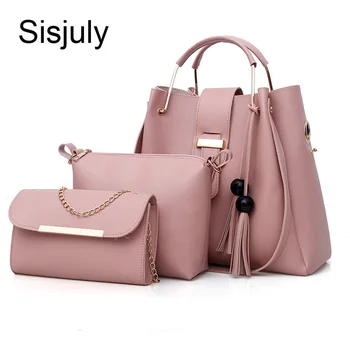 

3Pcs/Sets Women Handbags Leather Shoulder Bags Female Large Capacity Casual Tote Bag Tassel Bucket Purses And Handbags Sac Femme
