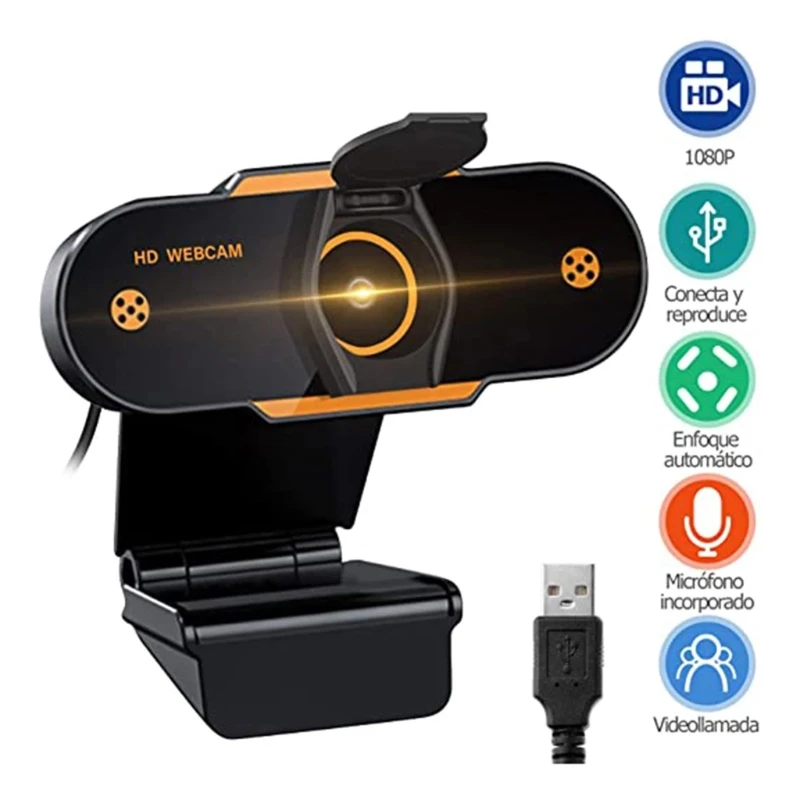 

1080P HD- USB2.0 Web Camera Computer PC Webcam with Microphone for Online Teaching Conference Live Video Streaming