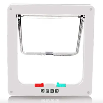 

Lockable Dog Cat Kitten Door Security Flap Door ABS Plastic Animal Small Pet Cat Dog Gate Door Pet Supplies