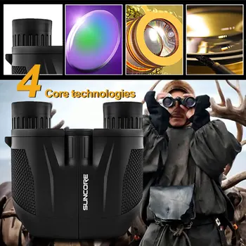 

10x25 Powerful Folding Binoculars for Bird Watching Outdoor Hiking Sightseeing BAK4 FMC Lens