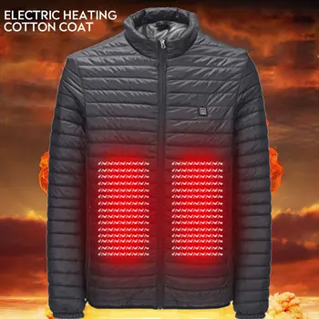 

USB Heated Coat Winter Warm Temperature Ajustable Washable Zipper Skiing Waterproof Windproof Heating Pocket Intelligent