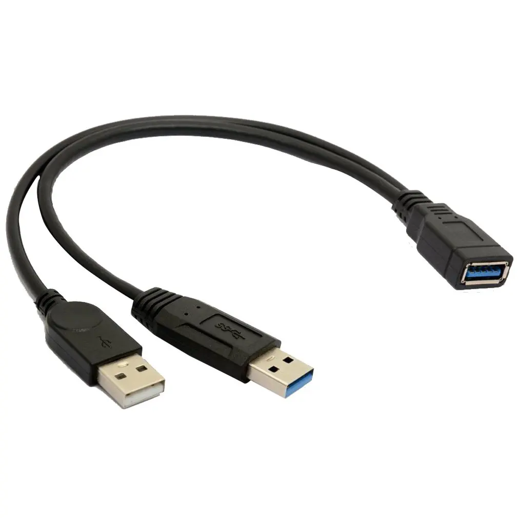 USB 3,0 двойной силовой Y зарядный кабель 2 x Тип A штекер 1 x Тип A женский