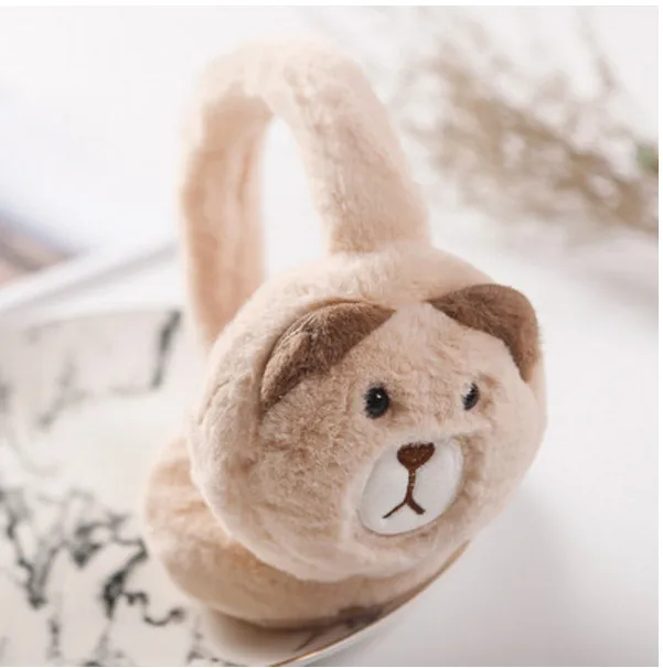 Foldable New Winter Warm Lovely Cartoon Bear Plush Children Earmuffs Ear Thick Boys Girls Ear Muffs AD0707 - Цвет: As shown