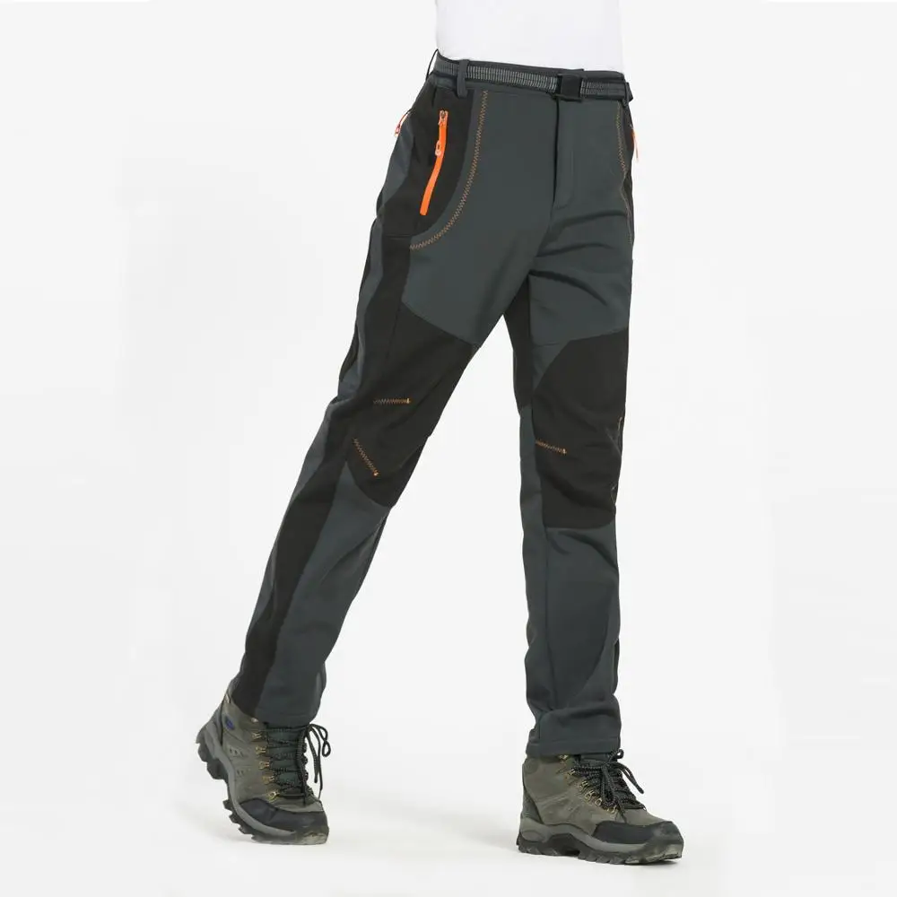 

Men Women Hiking Pants Outdoor Softshell Trousers Waterproof Windproof Thermal for Camping Skiing Climbing Winter Trousers