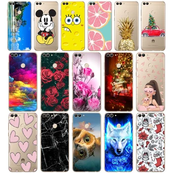 

Huawei P Smart Case TPU Soft Silicone Transparent Back Cover Phone Case Huawei P Smart Cover FIG-LX1 Enjoy 7S Case