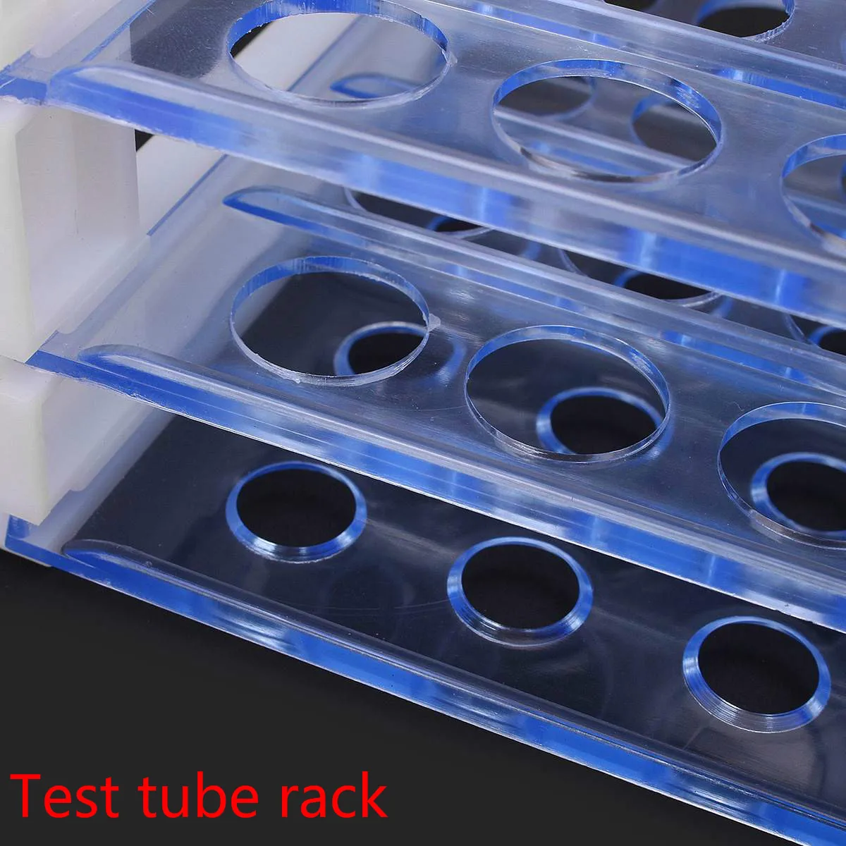 Soporte para equipo de laboratorio escolar, soporte de tubos de prueba centrífugos transparentes de plástico, 40 o 50 agujeros, 13/16/18mm