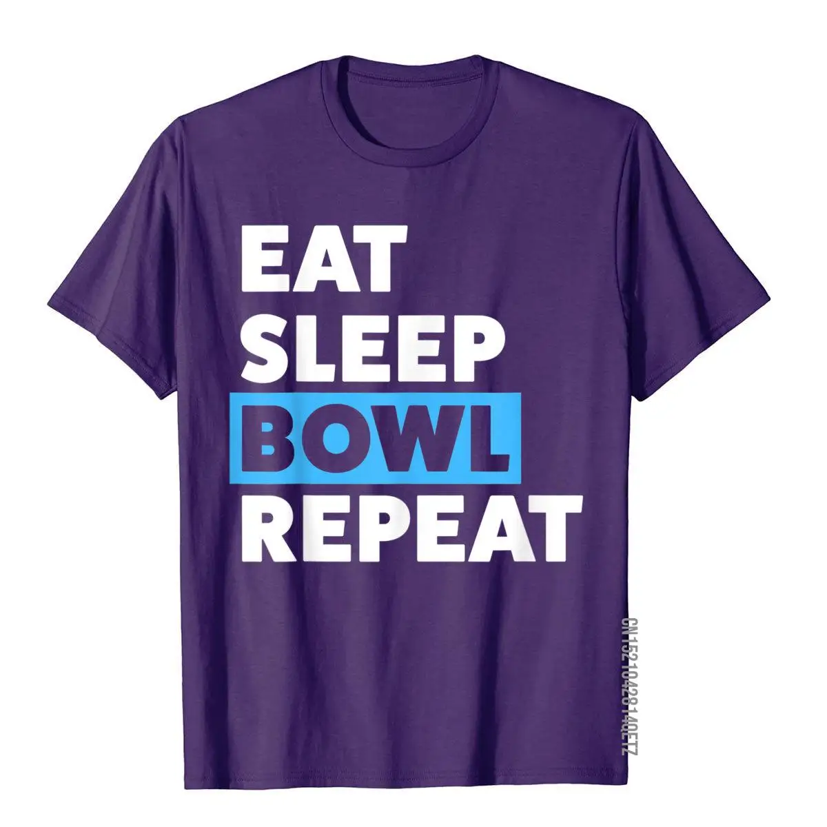 Bowling T-Shirt For Men or Dad Eat Sleep Bowl Repeat__B10568purple