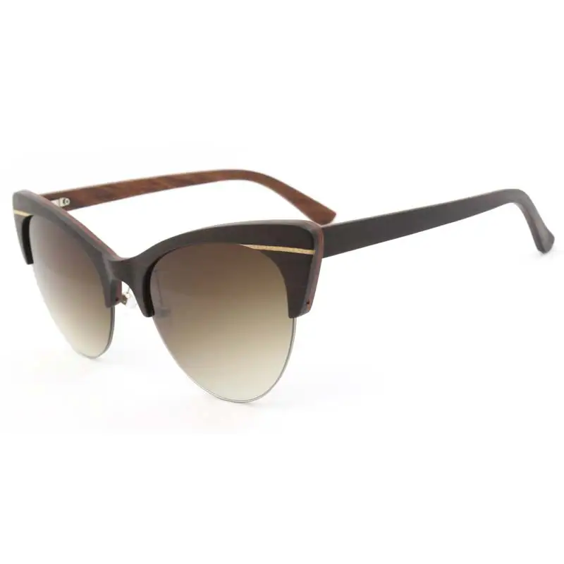brown gradient lens Деревянные солнцезащитные очки поляризованные UV400 Брендовые мужские очки для вождения мужские солнцезащитные очки - Цвет линз: brown gradient lens
