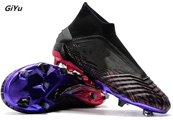 

New Arrival Adults Men's Outdoor Soccer Cleats Shoes High Ankle FG Football Boots Training Sports Sneakers Top Quality Cleats