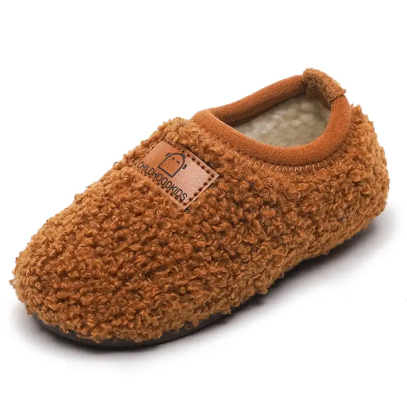 子供の靴の家のスリッパラップヒールカバーヒール屋内ホームスリッパ暖かい綿幼児の少年少女の冬の靴子供のための スリッパ Aliexpress