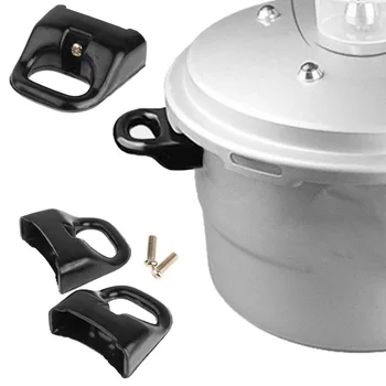 

2Pcs Black Bakelite Metal Pressure Pan Cooker Steamer Sauce Pot Replacement Short Side Handle for Home Tools