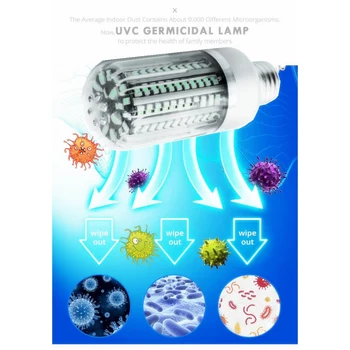 

LED Sterilization UV Corn Lamp Home Kindergarten School Health Care Mite Removal Lamp Physical Disinfection Lamp Household
