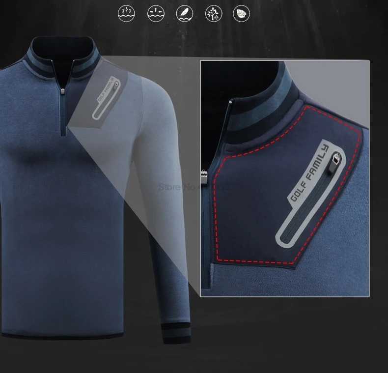 PGM мужская осенне-зимняя одежда для гольфа спортивная теплая куртка ветрозащитная футболка с длинным рукавом Спортивная одежда на молнии M-XXL D0837