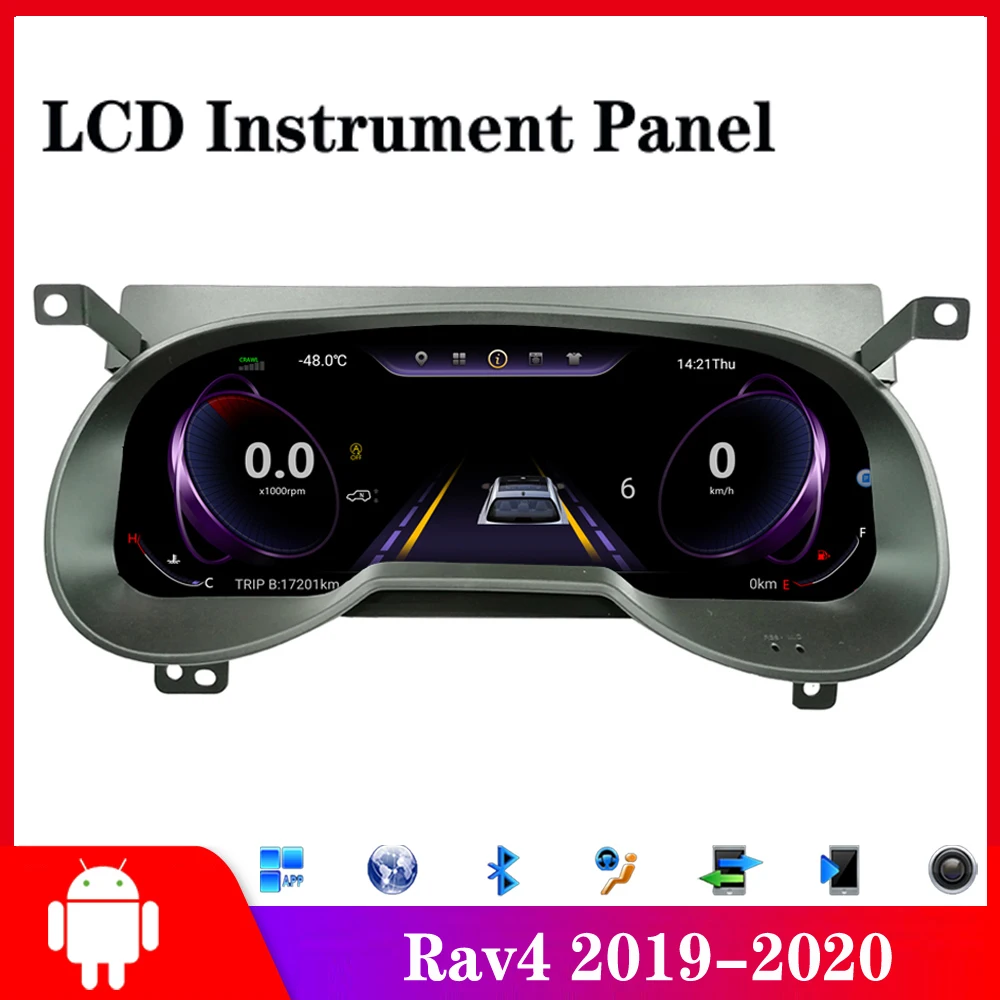 

For Toyota RAV4 2019 2020 2021 2022 Car Accessories Android LCD Instrument Panel Cluster GPS Navigation Dashboard Refit Upgrade