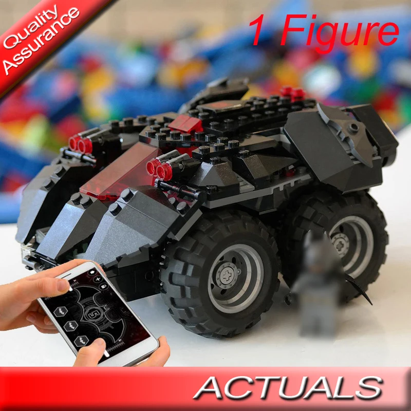

lepinblocks king 07111 Compatible Legoed 76112 Technic App-controlled Batmobile Chariot RC Car Building Blocks Bricks Toys