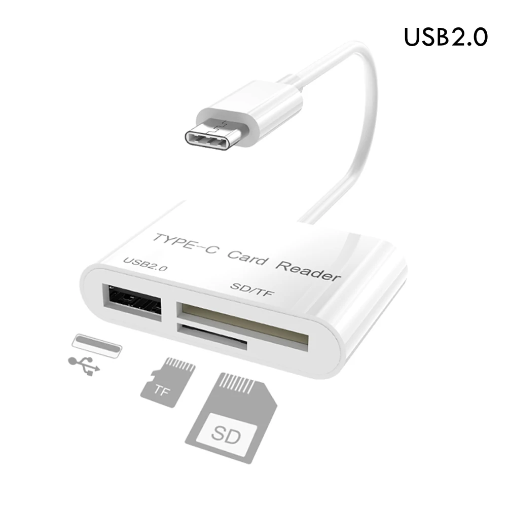 Многофункциональный концентратор 3 в 1 с Type C на USB3.0 картридер Micro SD TF OTG для Apple