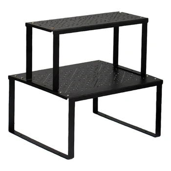 

Spice Rack Cabinet Shelf Organizers, 2Pcs Kitchen Shelves for Counter Cupboard Bathroom, Stackable Expandable