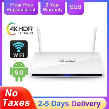 

Leadcool SUB Android 4K 9.0 TV box S905W Quad Core 2.4G Wifi 100M LAN H.265 Android Smart TV leadcool Support SUB Set top TV Box