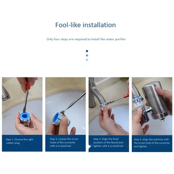 

Stainless Faucet Mount Steel Tap Water Filter with Ultrafiltration Membrane Reduce Faucet Water Purifier