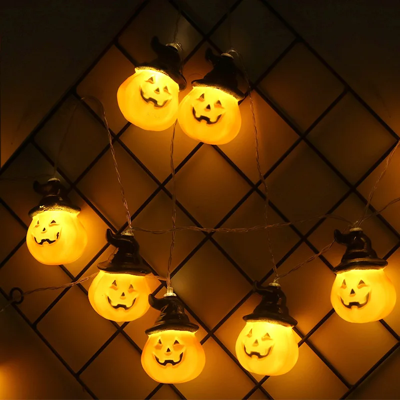 Halloween Pumpkin Stringlight Remote Control Pumpkin Lantern LED Decorative Lights 8 different lighting modes by 3*AA batteries