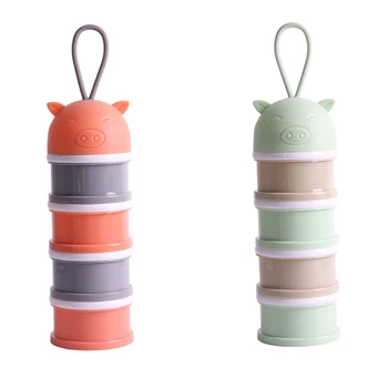 

4 Layer Portable Safety Formula Powder Box Baby Food Container Candy Fruit Food Storage Snack Milk Powder Storage Box