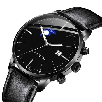 

New Fashion Casual Quartz Wrist Watch Hot Sale Personality Simple Men Watches Men Black Leather Luminous Watch Relogio Masculino
