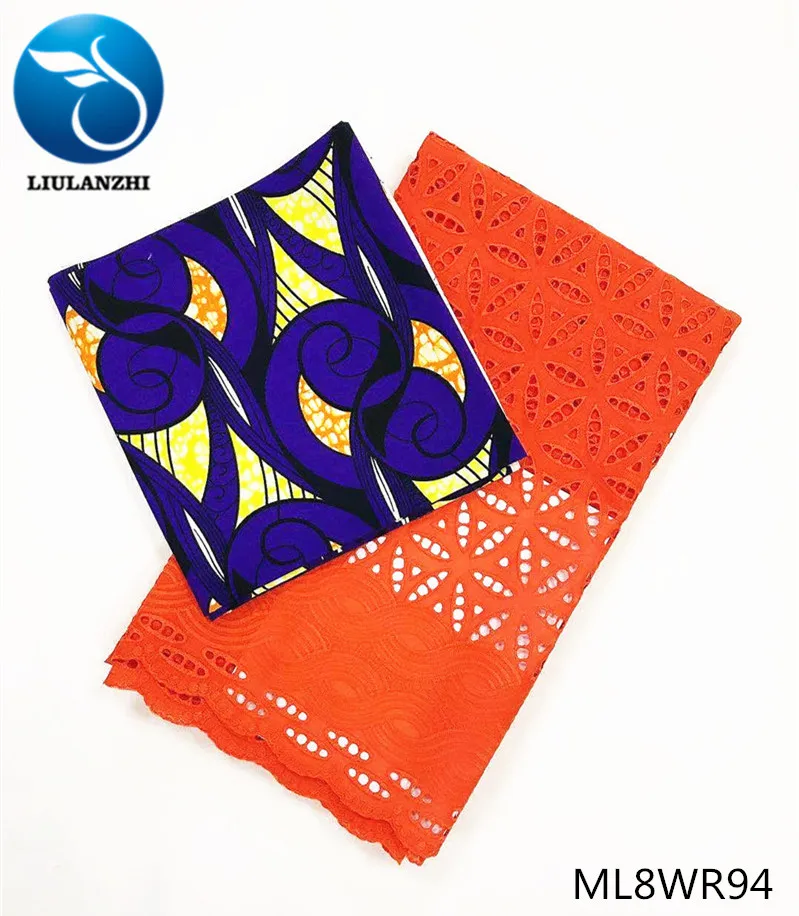 LIULANZHI Африканская Хлопковая ткань, Новое поступление, настоящая восковая и ударная кружевная хлопковая ткань для платья, 3+ 2,5 ярдов, ML8WR93-ML8WR122