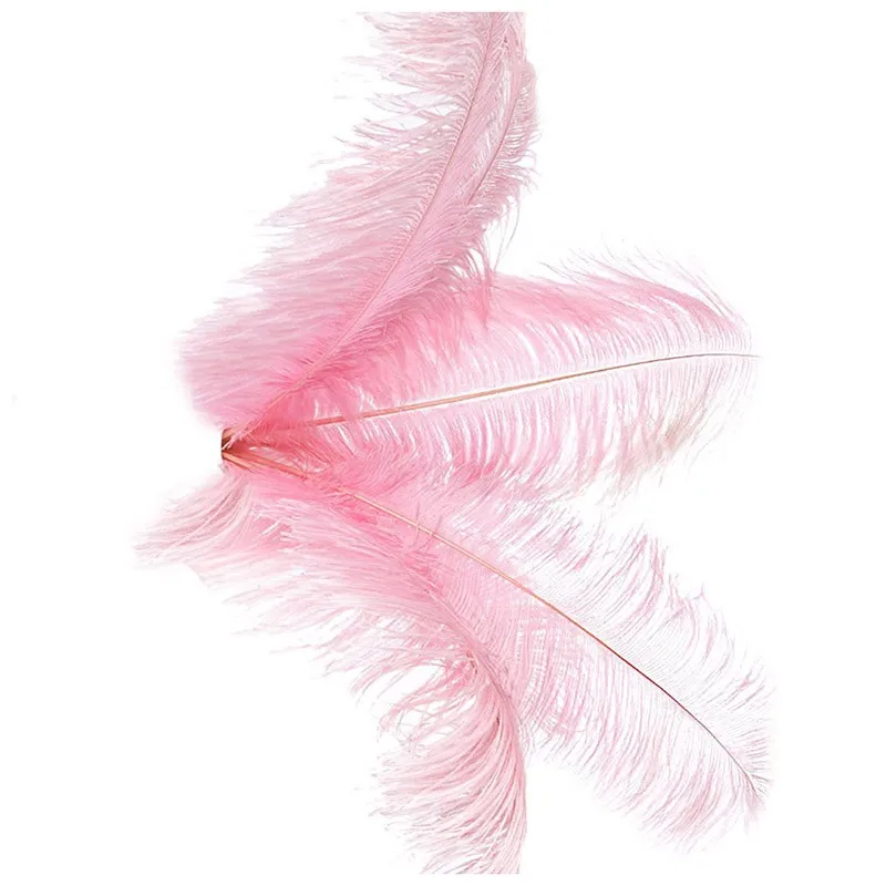 10 pcs Natural Ostrich Feathers Wedding Party Decoration Pink 20-25cm