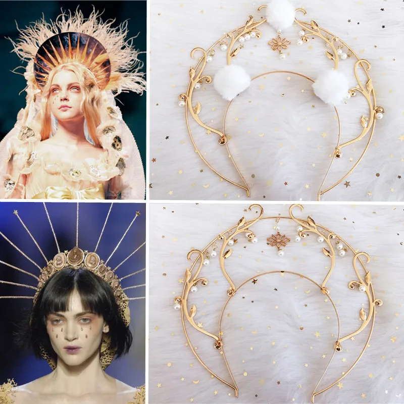 Женский обруч для волос Goddess Sun Готическая тиара свадебное украшение невесты