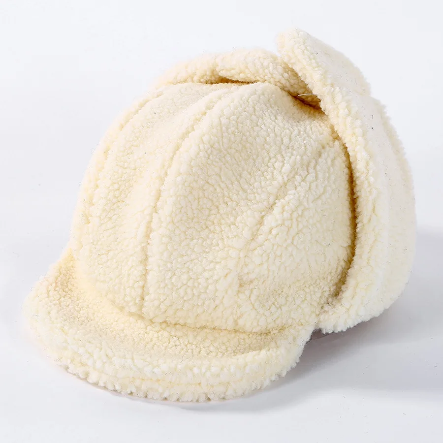 Beige hats Модные женские дикие шапки зимние женские теплые шапки с наушниками для улицы - Цвет: Beige hats