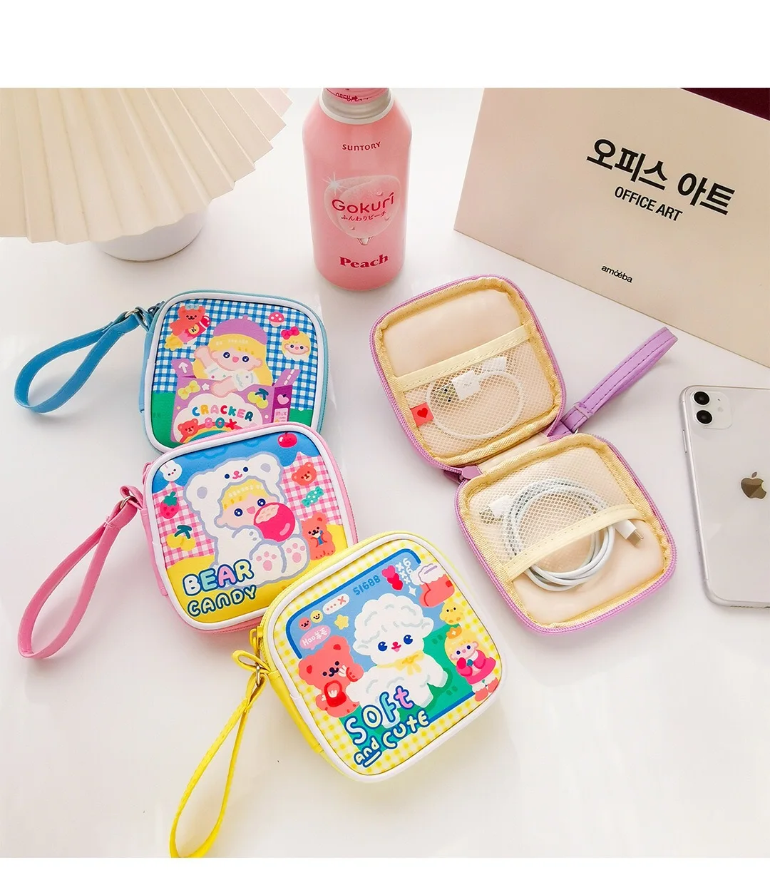 Bentoy Milkjoy Girls Earphone Case Cartoon Storage Bag Protective Headphone Earbud USB Cable Organizer Portable High Quality | Багаж и