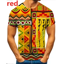 

Newest Men's Fashion Africa Native Print Short Sleeved T-shirt Tops Summer Harajuku Culture T-shirts