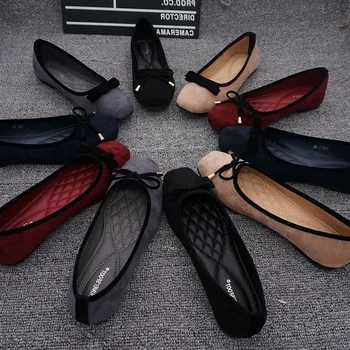 

Spring 2020 Soft Ballerina Flat Shoes Women's Bowtie Ballet Flats Casual Maternity Ladies Loafers Slip On Driving Shoes Woman