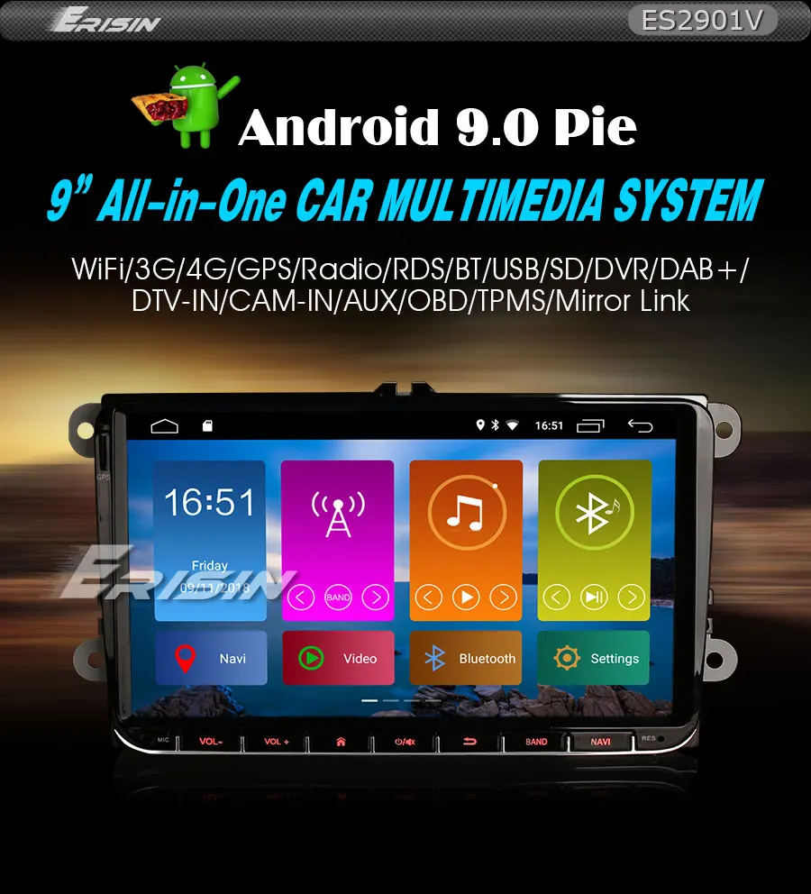 Sale 9" Android 9.0 Pie OS Car Multimedia GPS Radio for Seat Altea 2004-2015 Altea XL 2007-2015 Leon MK2 2004-2013 Toledo 2004-2015 1