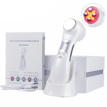 

6 In 1 Massager Led Rf Photon Therapy Facial Skin Lifting Rejuvenation Vibration Device Machine Emission Microcurrent Mesotherap