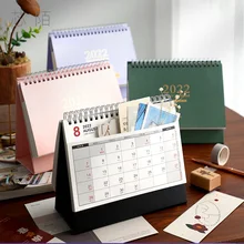 

2022 Simno Creative Pocket Desk Calendar Basic Series Solid Color Calendar Desktop Storage Decoration Notepad