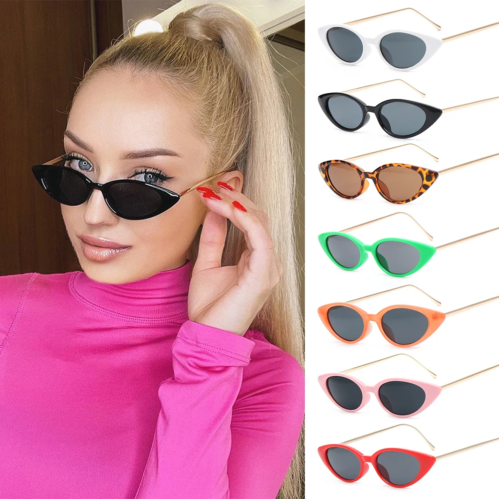 1 PC Retro Summer Small Frame Metal Foot Sunglasses Women Vintage Designer Sun Glasses Shades Female UV400 Eyewear cute Helmet Motorcycle