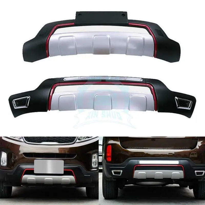 2 шт авто подходит для KIA Sorento 2013- Передняя и задняя панель бампера защитная доска модификация автомобиля аксессуары