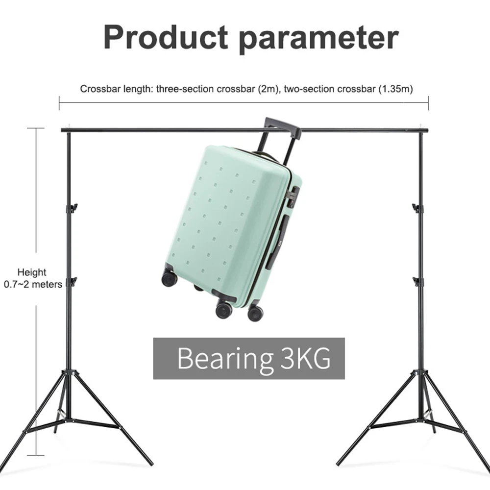 SOONPHO Tripod 2M Photography Background Backdrop Stand Support Picture Canvas Frame For Photo Video Studio Muslin Green Screen