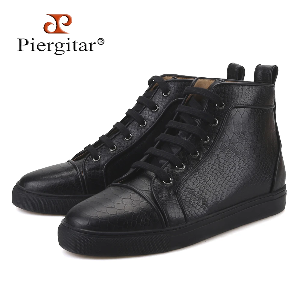 Piergitar/Новинка 2019 года; черные мужские ботинки из натуральной кожи с тиснением животных; мужские кроссовки ручной работы в спортивном стиле; ... Piergitar/Новинка 2019 года; черные мужские ботинки из натуральной кожи с тиснением животных; мужские кроссовки ручной работы в спортивном стиле; ...