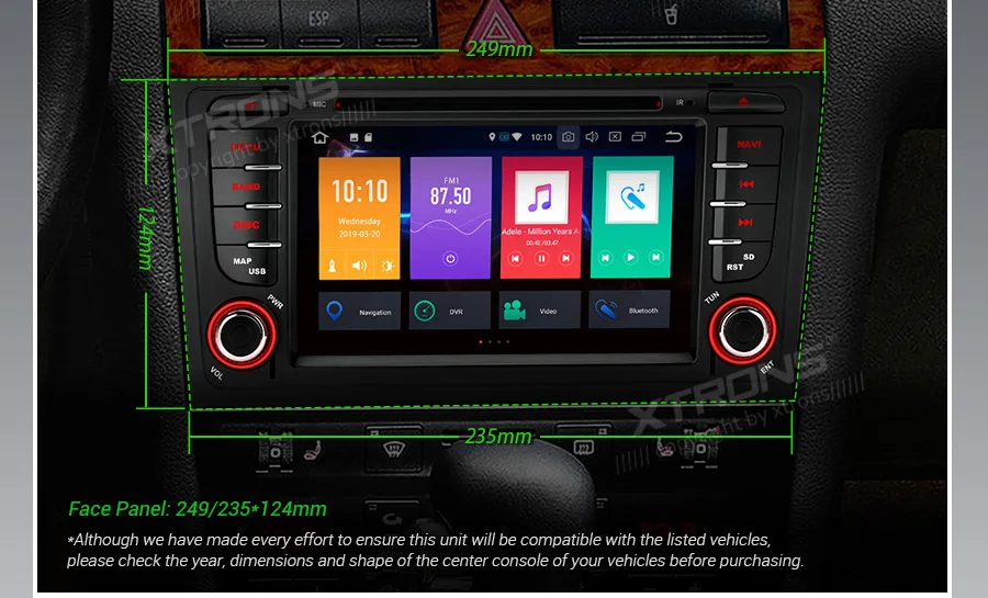 Perfect 7" Android 9.0 Pie OS Car DVD Multimedia GPS Radio for Audi A6 1997-2004 & S6 1999-2003 & RS6 2002-2004 & Allroad 1999-2005 5
