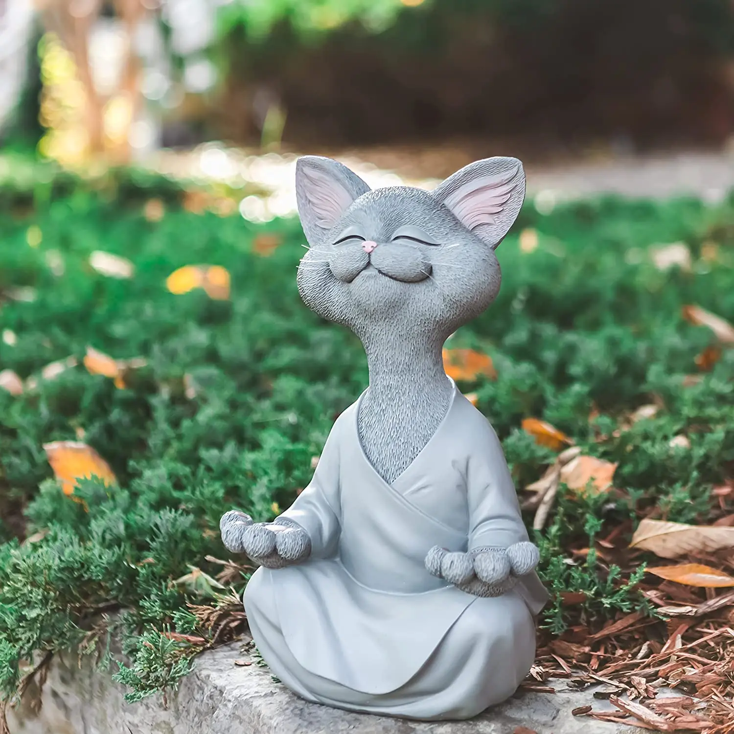 Cat Meditation Animal Meditation Cat Resin Statue Sitting Meditation